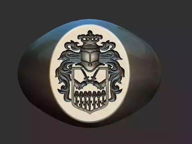 Coat of Arms Cinet Ring 3D print model