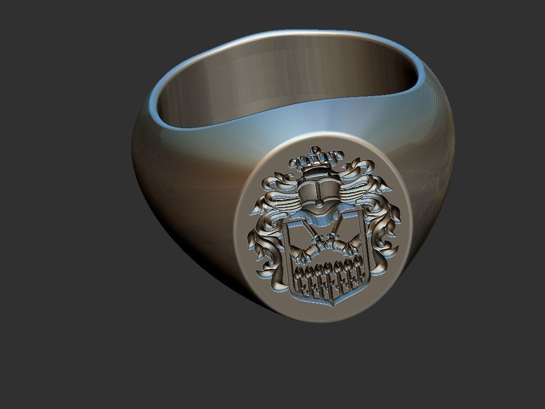 Coat of Arms Cinet Ring 3D print model_9