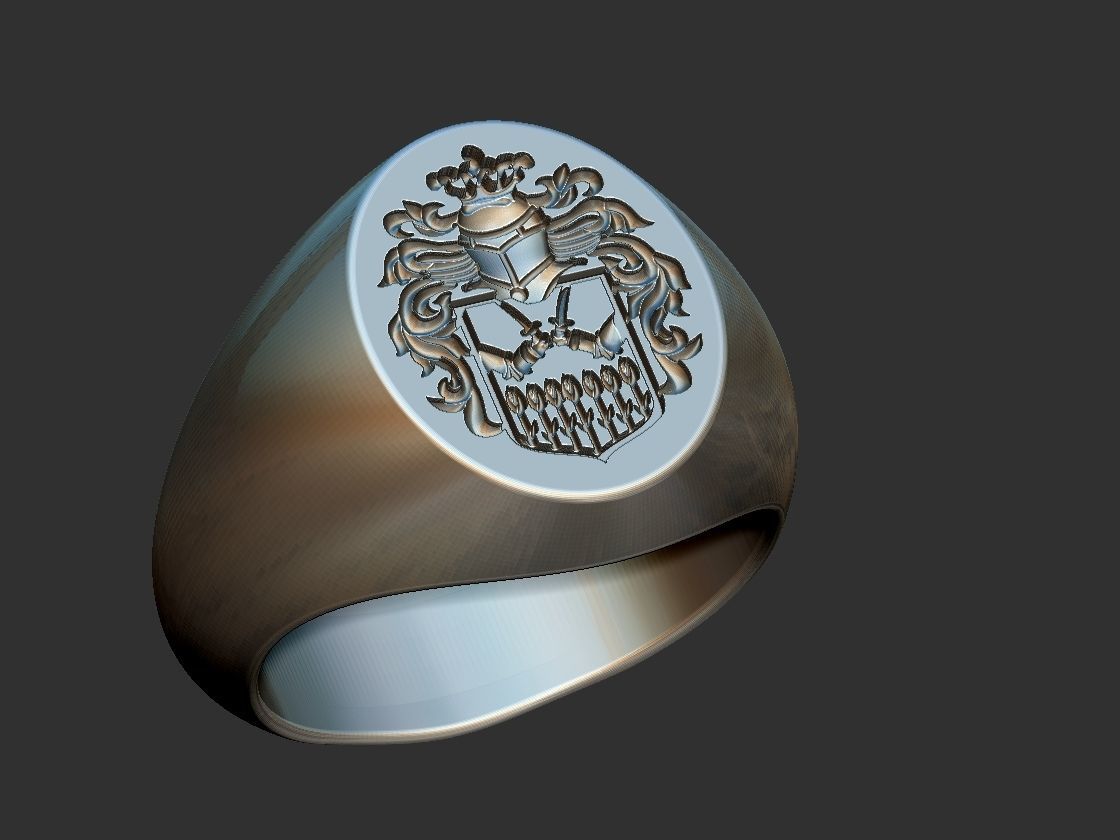 Coat of Arms Cinet Ring 3D print model_4