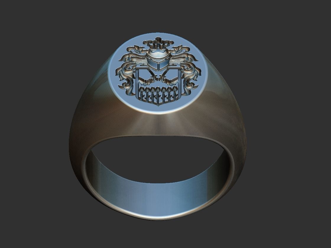 Coat of Arms Cinet Ring 3D print model_1