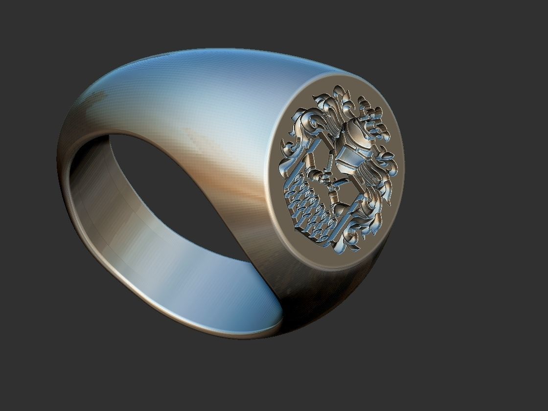 Coat of Arms Cinet Ring 3D print model_8