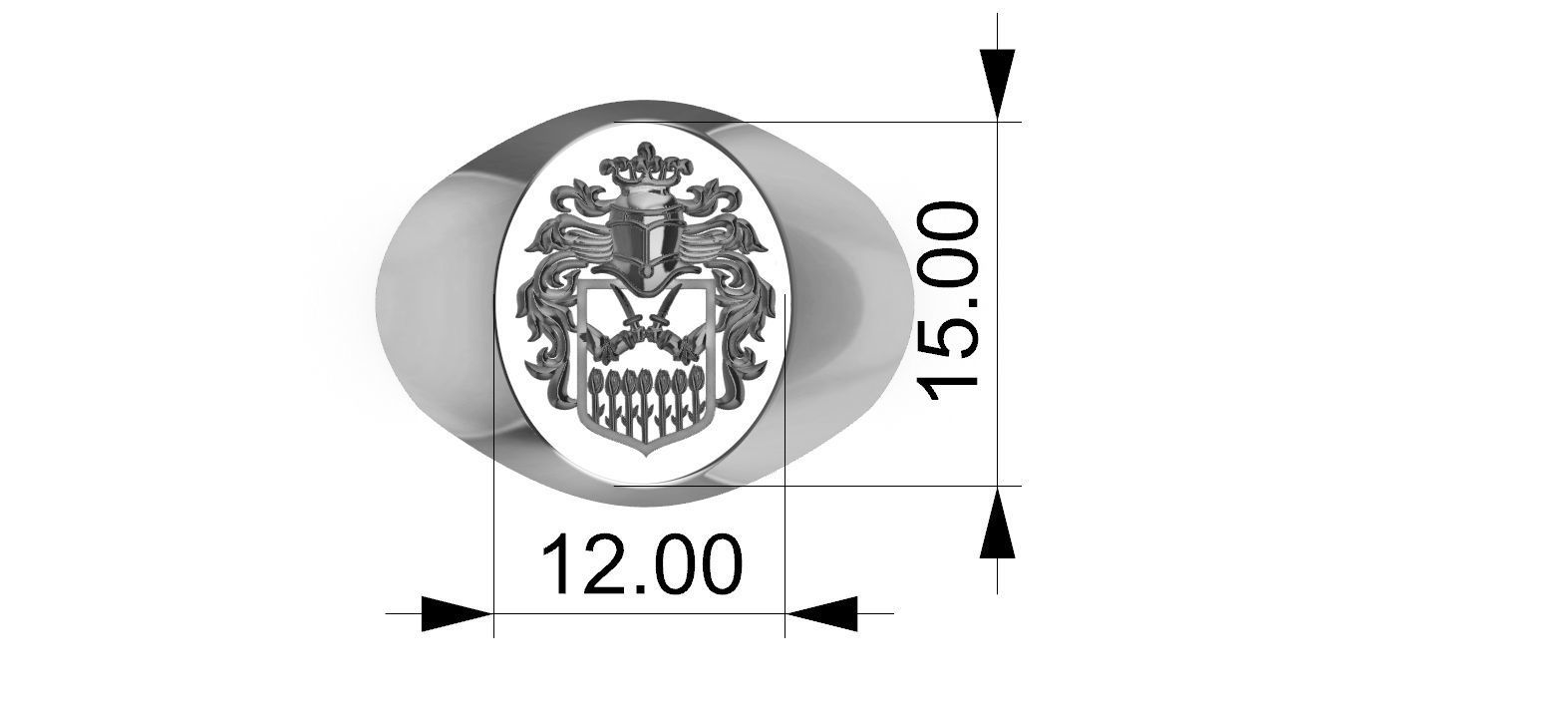 Coat of Arms Cinet Ring 3D print model_11