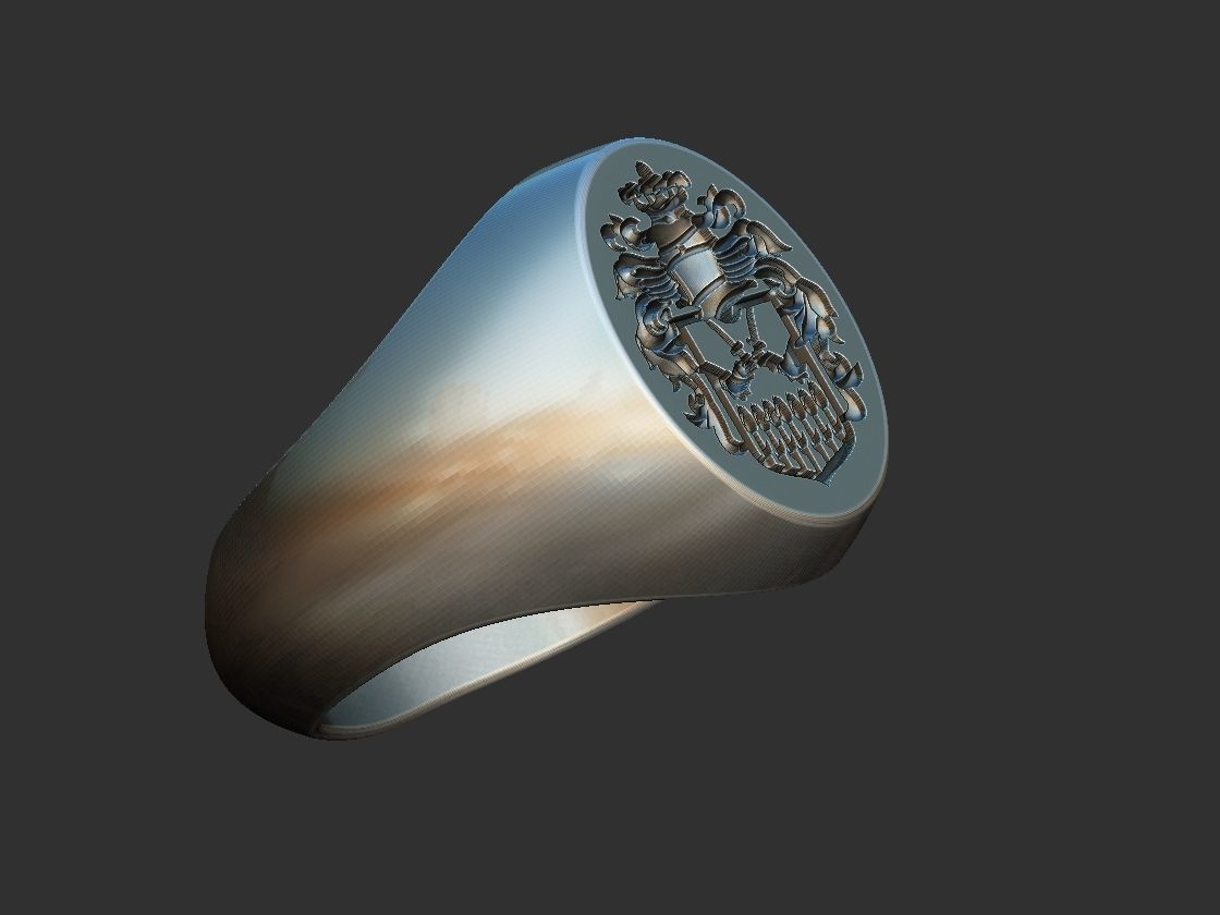 Coat of Arms Cinet Ring 3D print model_2