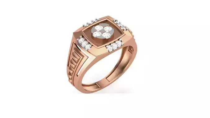 Mens Groom Gents Diamond Ring 3dm stl obj mtl 3mf glb