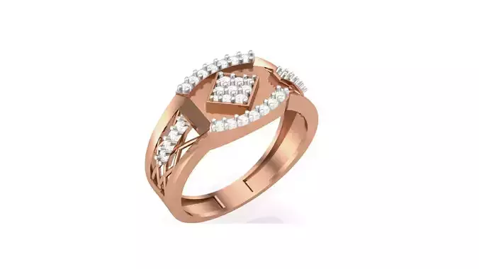 Mens Groom Gents Diamond Ring 3dm stl obj mtl 3mf glb