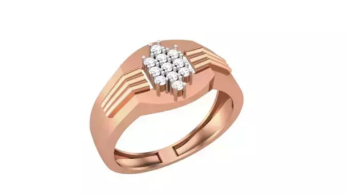 Mens Groom Gents Diamond Ring 3dm stl obj mtl 3mf glb