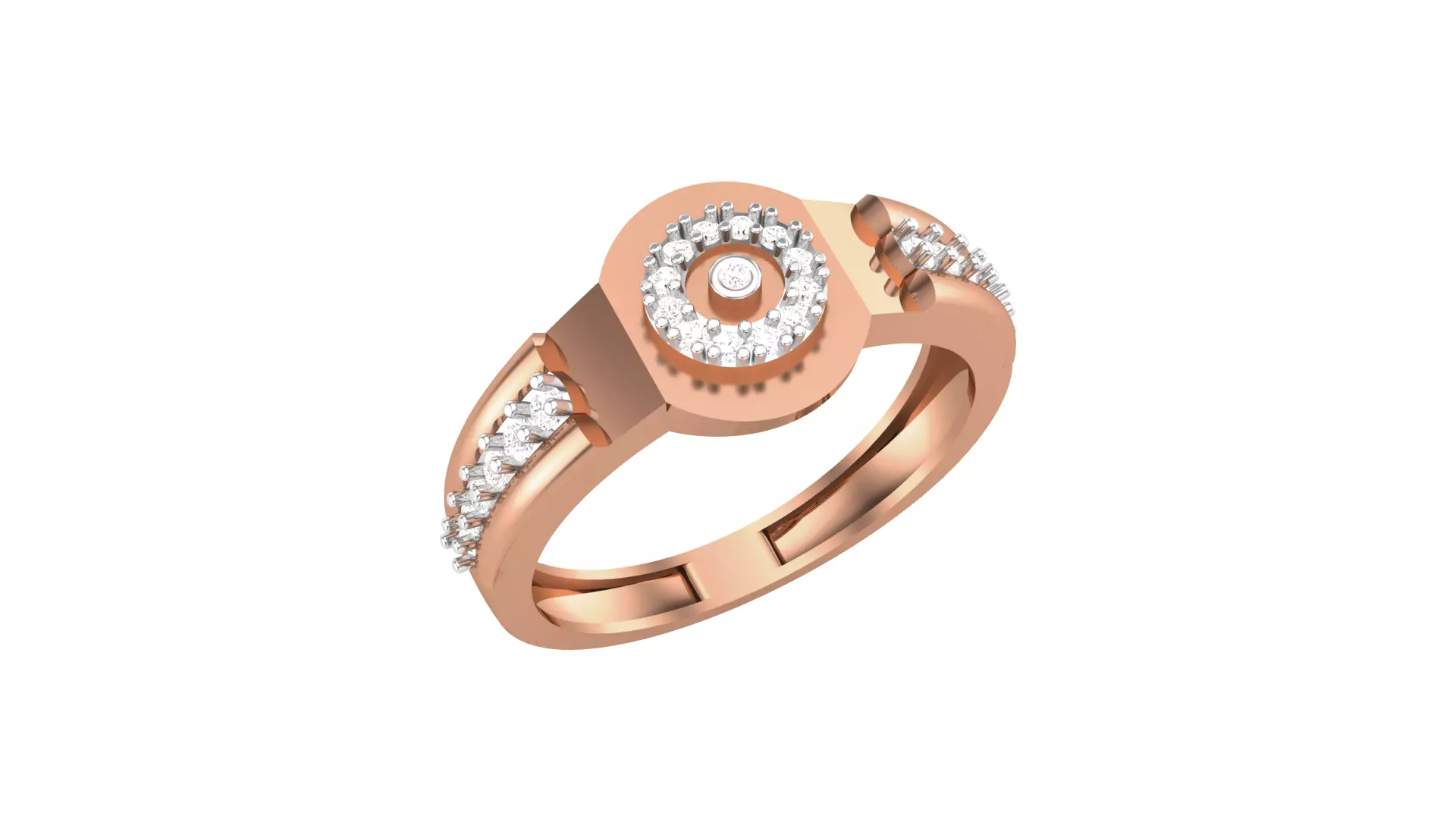 Mens Groom Gents Diamond Ring 3dm stl obj mtl 3mf glb 3D print model_0