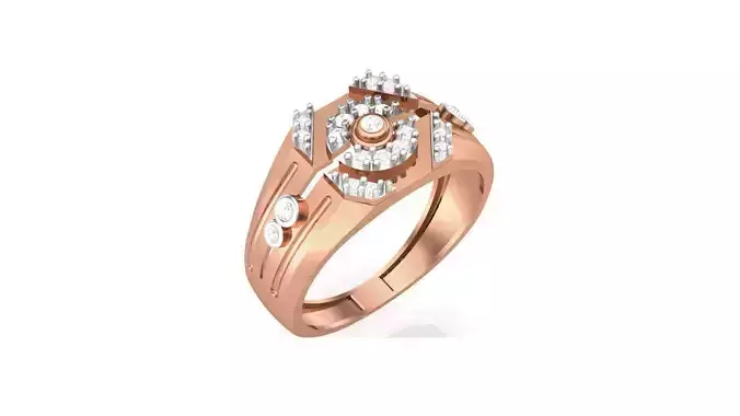 Mens Groom Gents Diamond Ring 3dm stl obj mtl 3mf glb