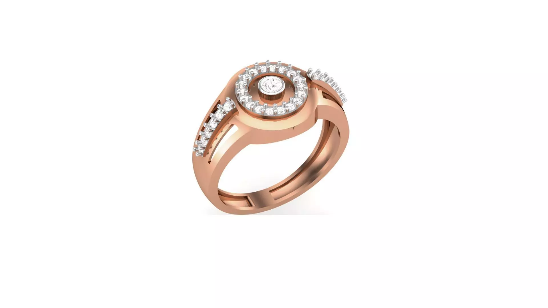 Mens Groom Gents Diamond Ring 3dm stl obj mtl 3mf glb 3D print model_0