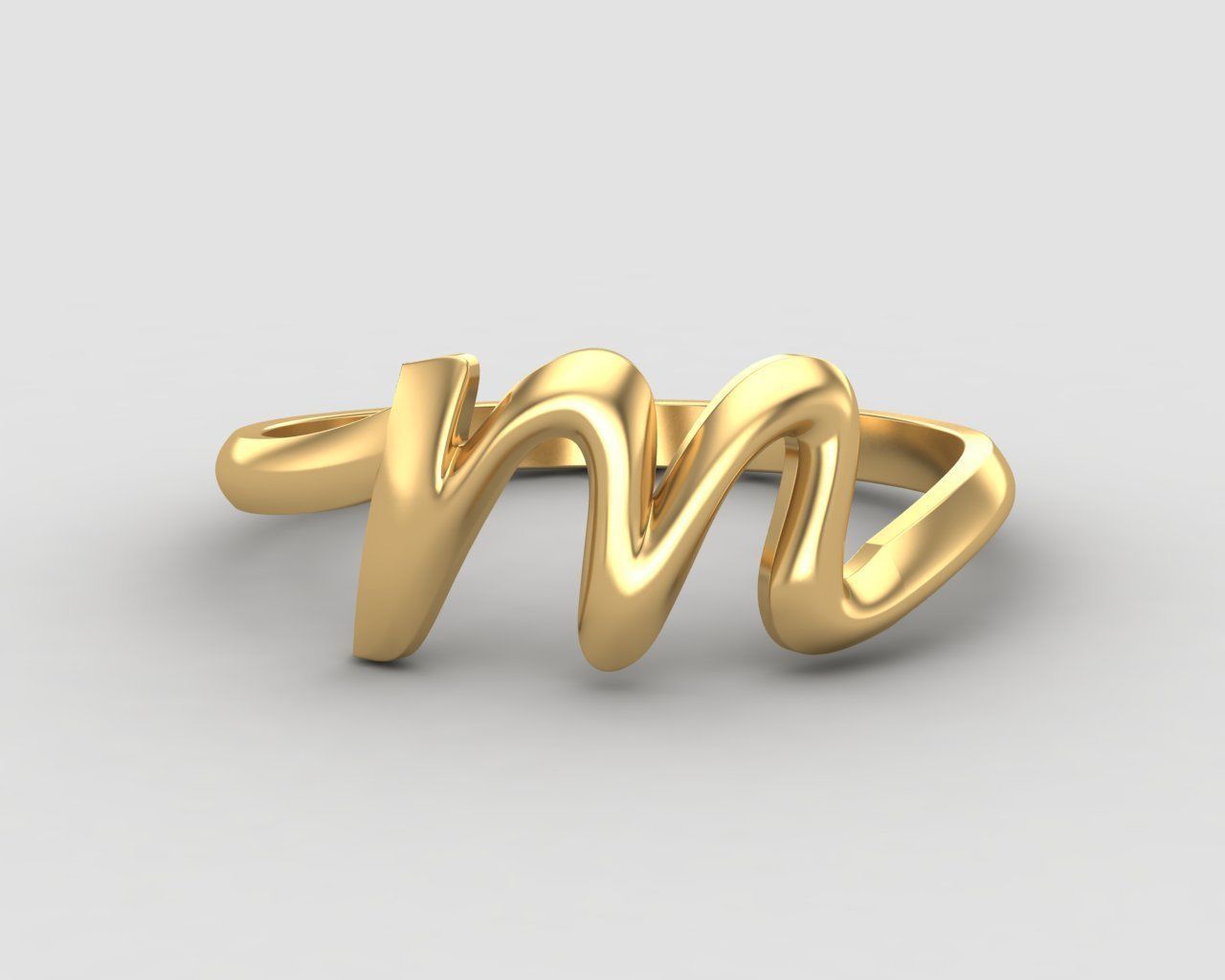 alphabet minimal M ring 82-MW 3D print model_10