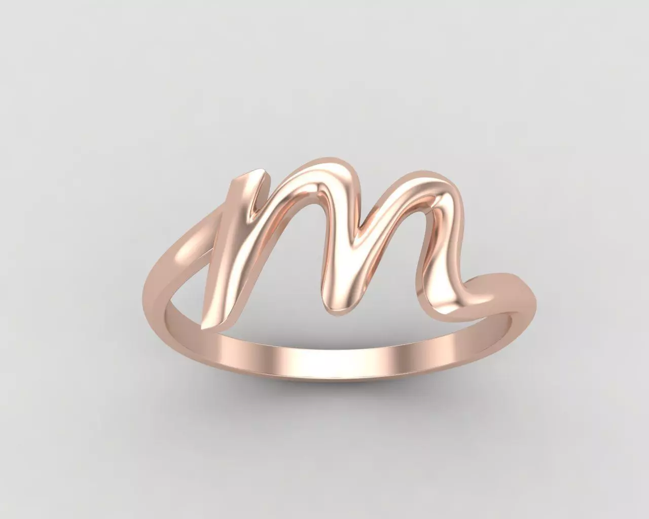 alphabet minimal M ring 82-MW 3D print model_0