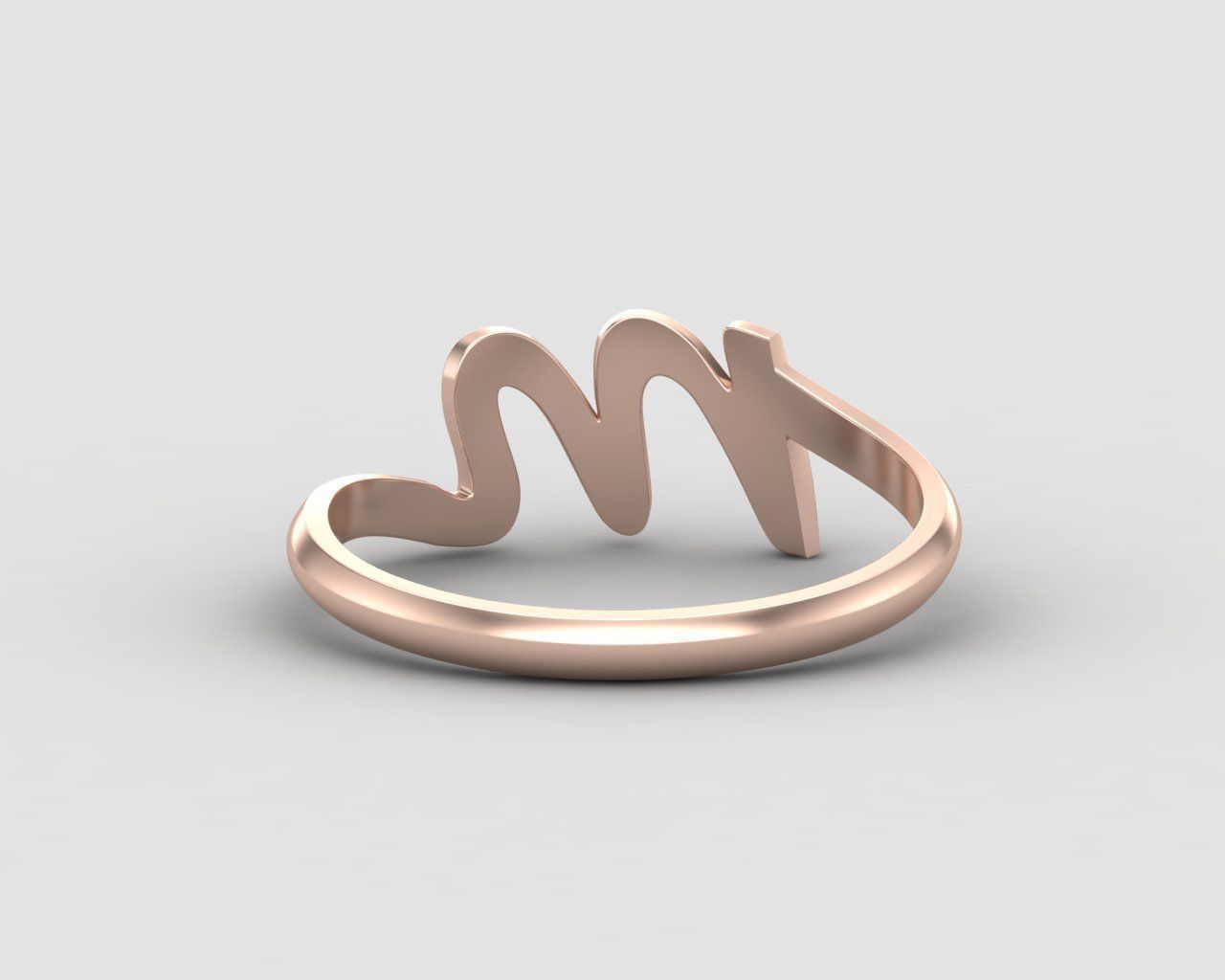 alphabet minimal M ring 82-MW 3D print model_6
