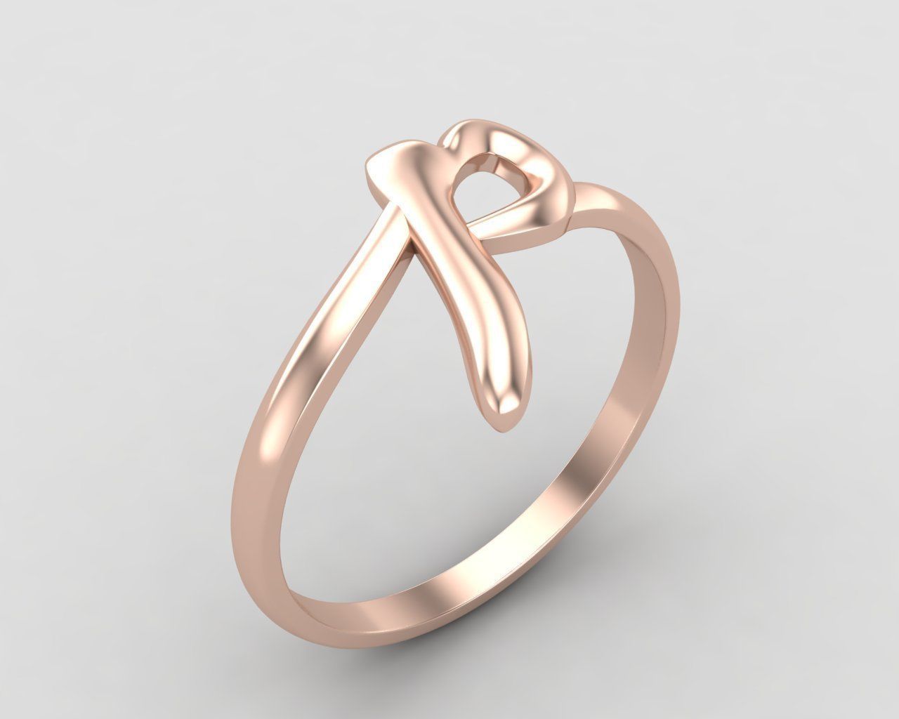 alphabet minimal P ring 83-MW 3D print model_3