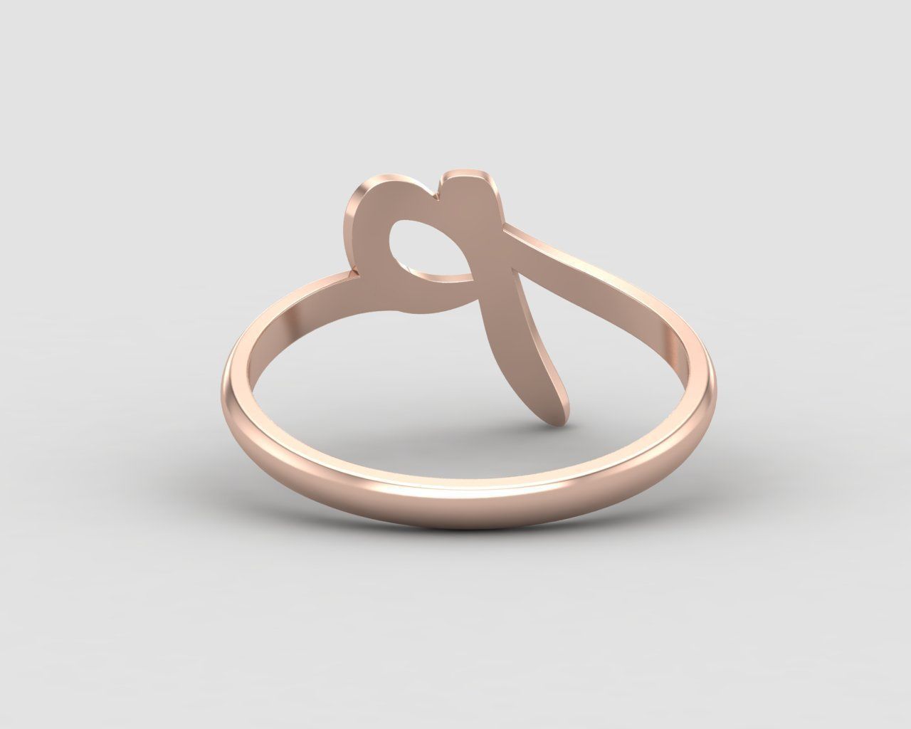 alphabet minimal P ring 83-MW 3D print model_6