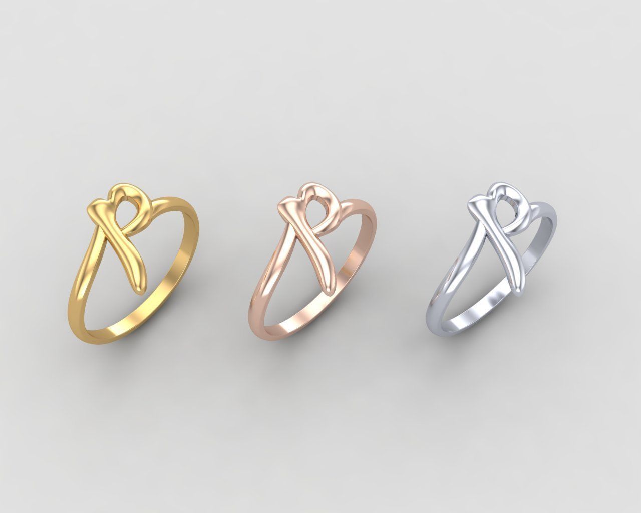 alphabet minimal P ring 83-MW 3D print model_7