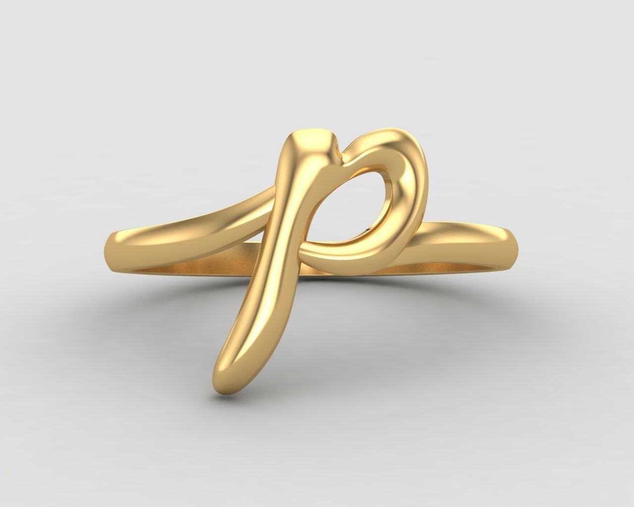 alphabet minimal P ring 83-MW 3D print model_10