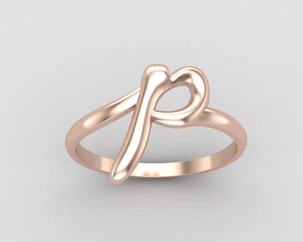 alphabet minimal P ring 83-MW 3D print model_0