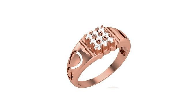 Mens Groom Gents Diamond Ring 3dm stl obj mtl 3mf glb 3D print model