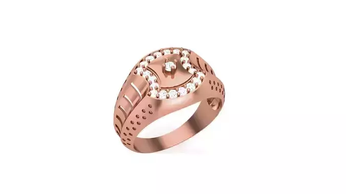 Mens Groom Gents Diamond Ring 3dm stl obj mtl 3mf glb