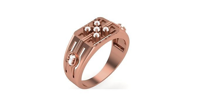 Mens Groom Gents Diamond Ring 3dm stl obj mtl 3mf glb 3D print model