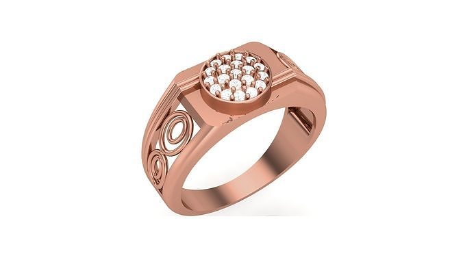 Mens Groom Gents Diamond Ring 3dm stl obj mtl 3mf glb 3D print model