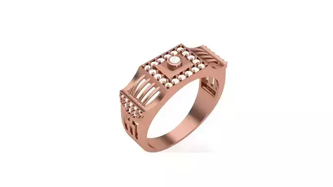 Mens Groom Gents Diamond Ring 3dm stl obj mtl 3mf glb