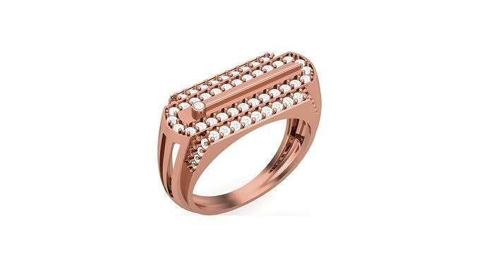 Mens Groom Gents Diamond Ring 3dm stl obj mtl 3mf glb 3D print model