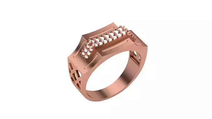 Mens Groom Gents Diamond Ring 3dm stl obj mtl 3mf glb