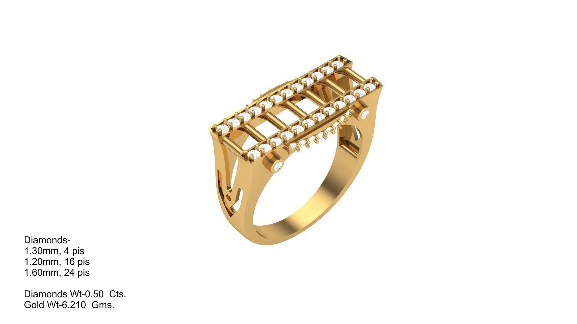 Mens Groom Gents Diamond Ring 3dm stl obj mtl 3mf glb 3D print model_3