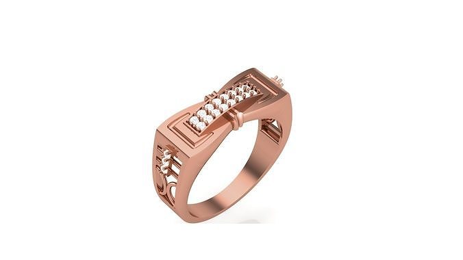Mens Groom Gents Diamond Ring 3dm stl obj mtl 3mf glb 3D print model