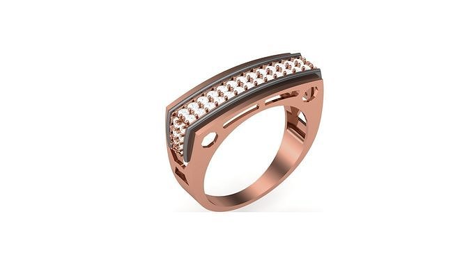 Mens Groom Gents Diamond Ring 3dm stl obj mtl 3mf glb 3D print model