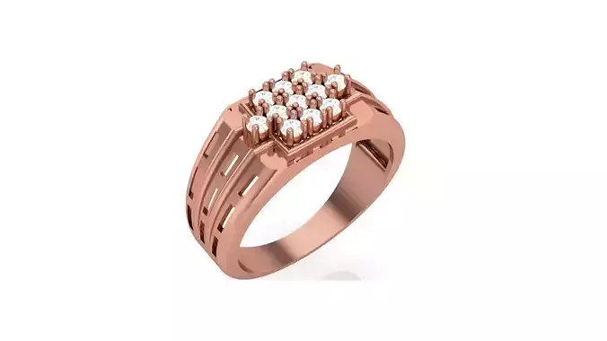 Mens Groom Gents Diamond Ring 3dm stl obj mtl 3mf glb 