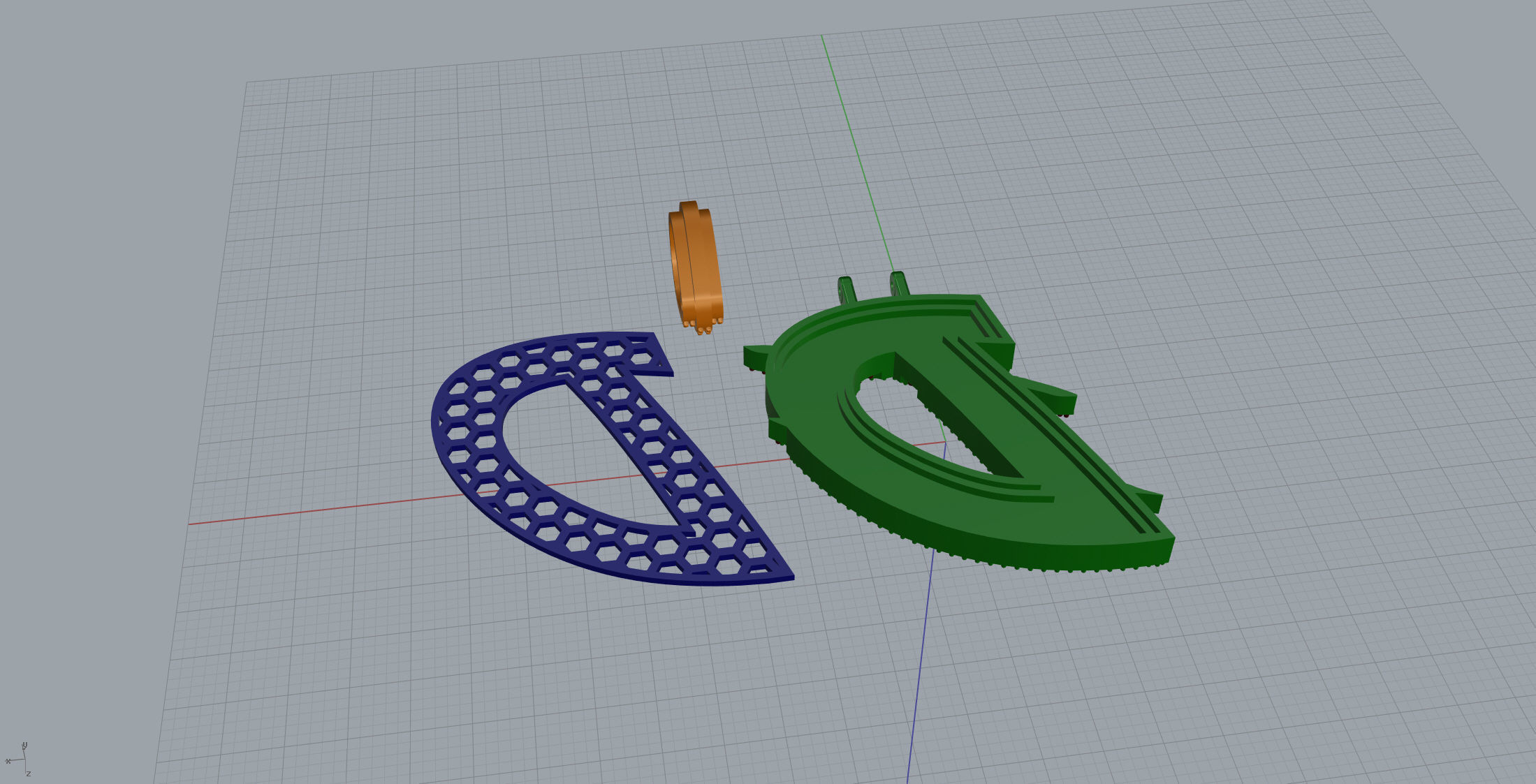 Claw Font D 3D print model_11