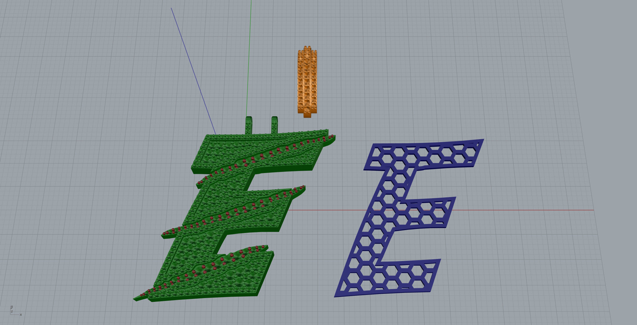 Claw Font E 3D print model_10