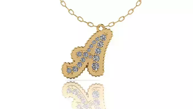 Alphabet Andala Beads Diamond Letter Pendant A