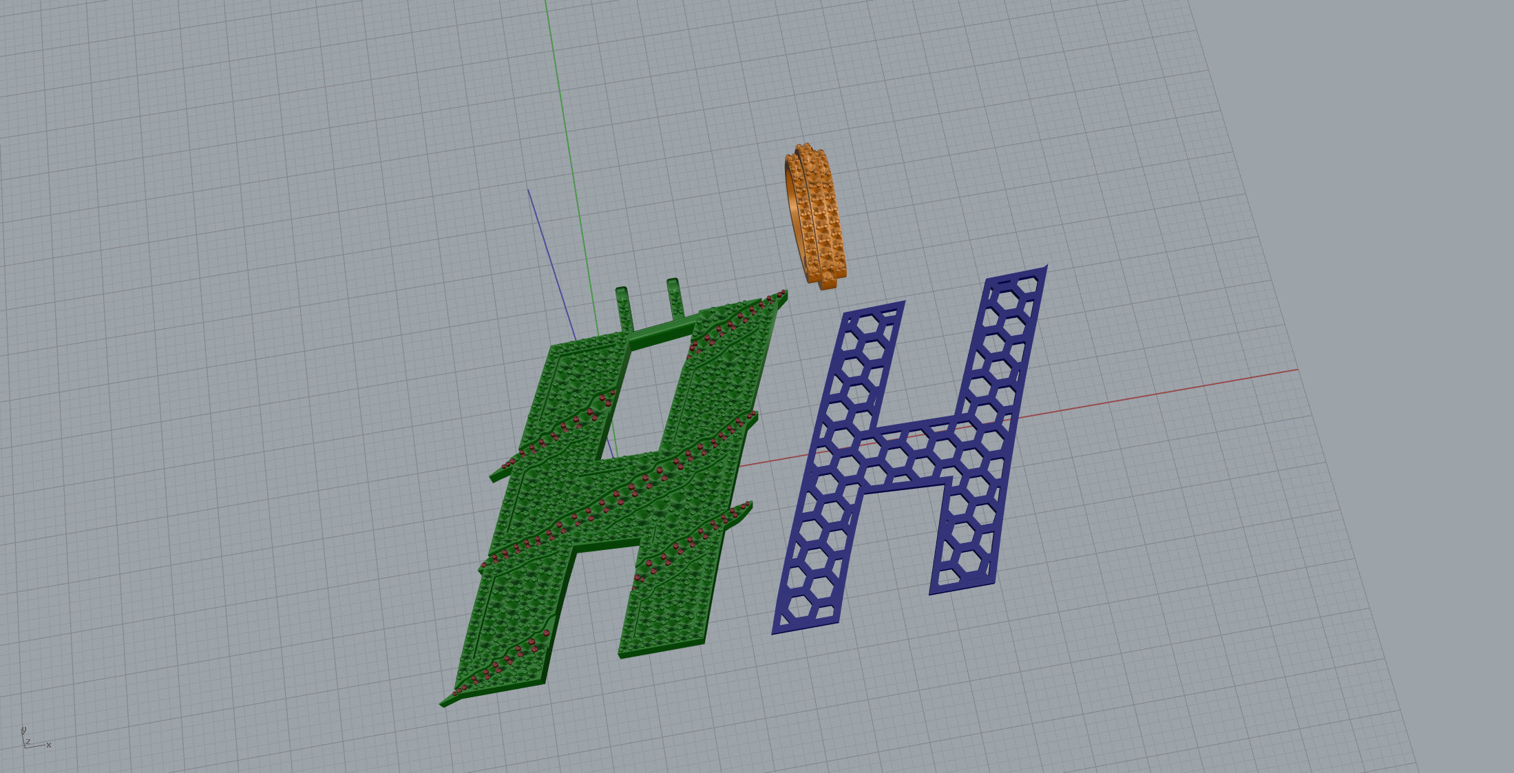 Claw Font H 3D print model_6
