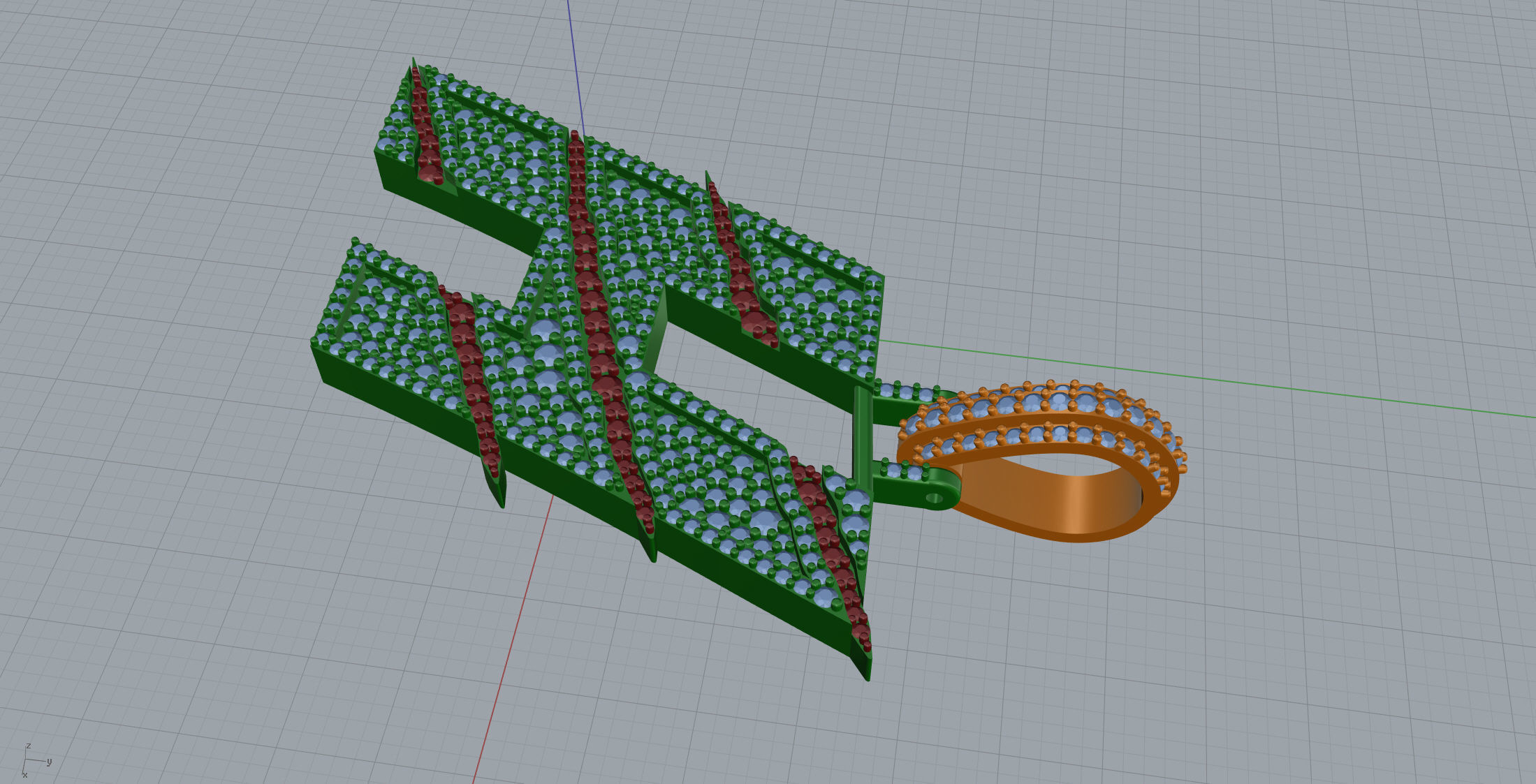 Claw Font H 3D print model_4