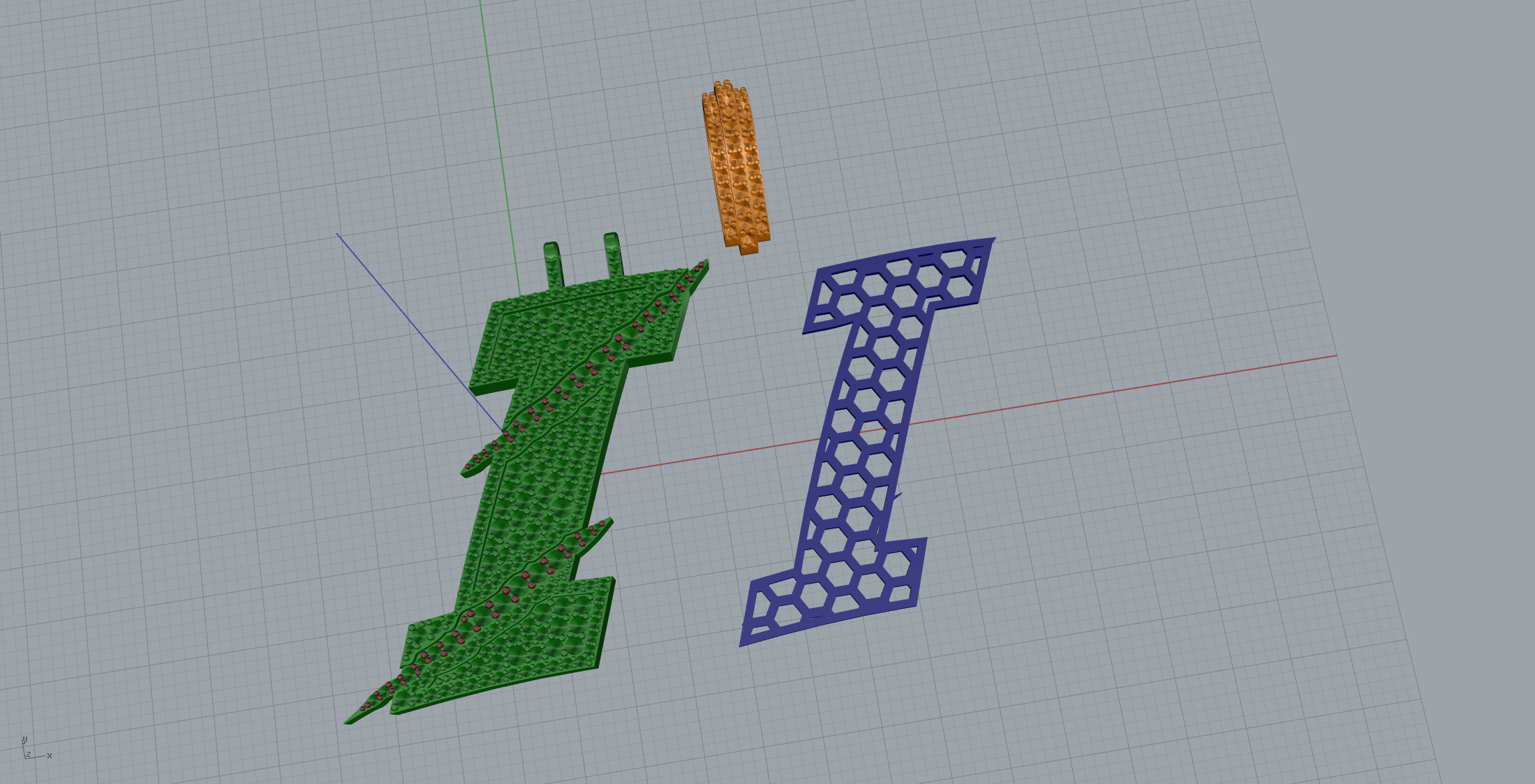 Claw Font I 3D print model_10