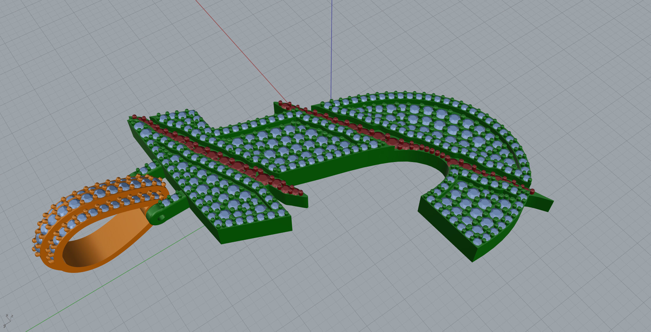 Claw Font J 3D print model_5