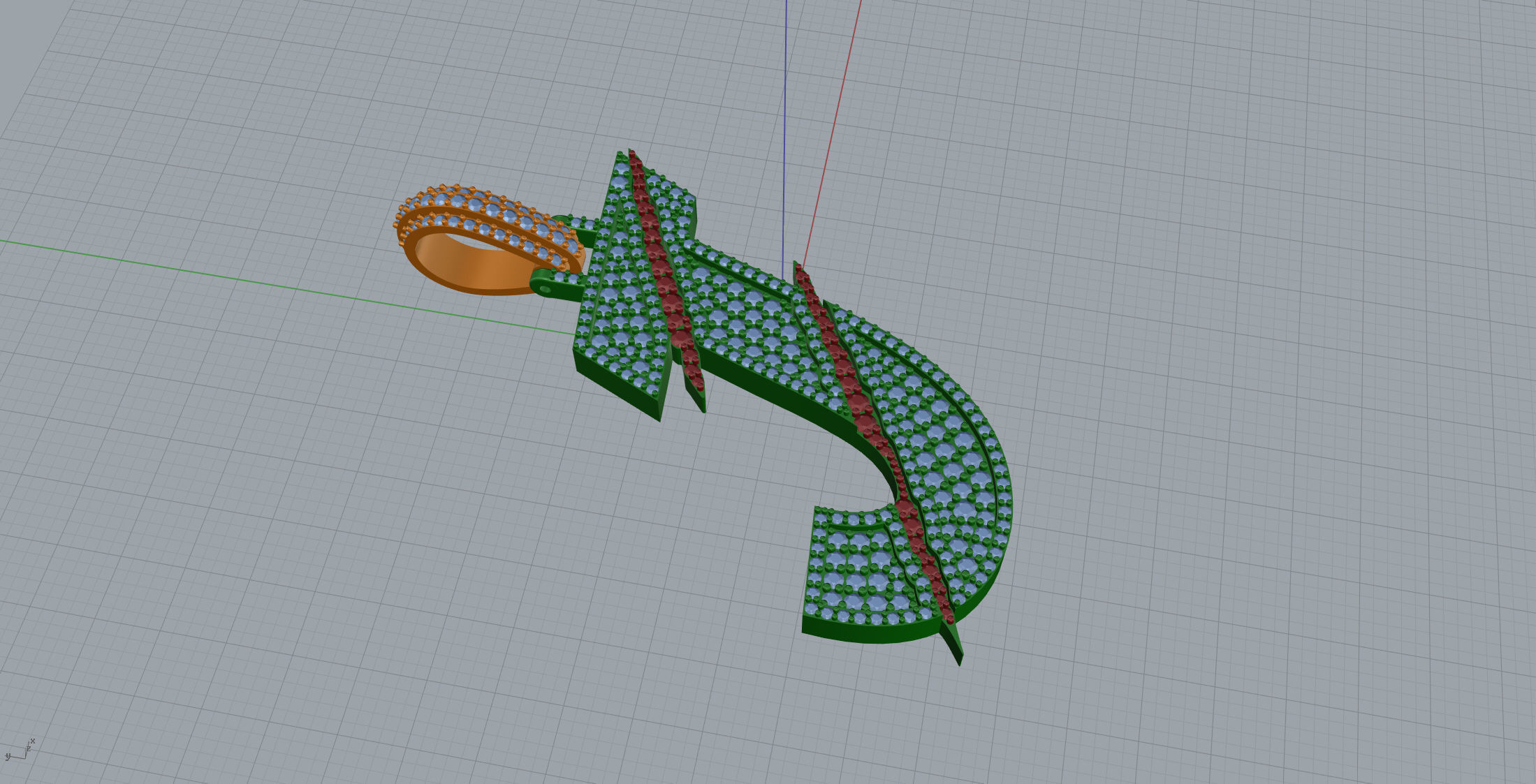 Claw Font J 3D print model_4