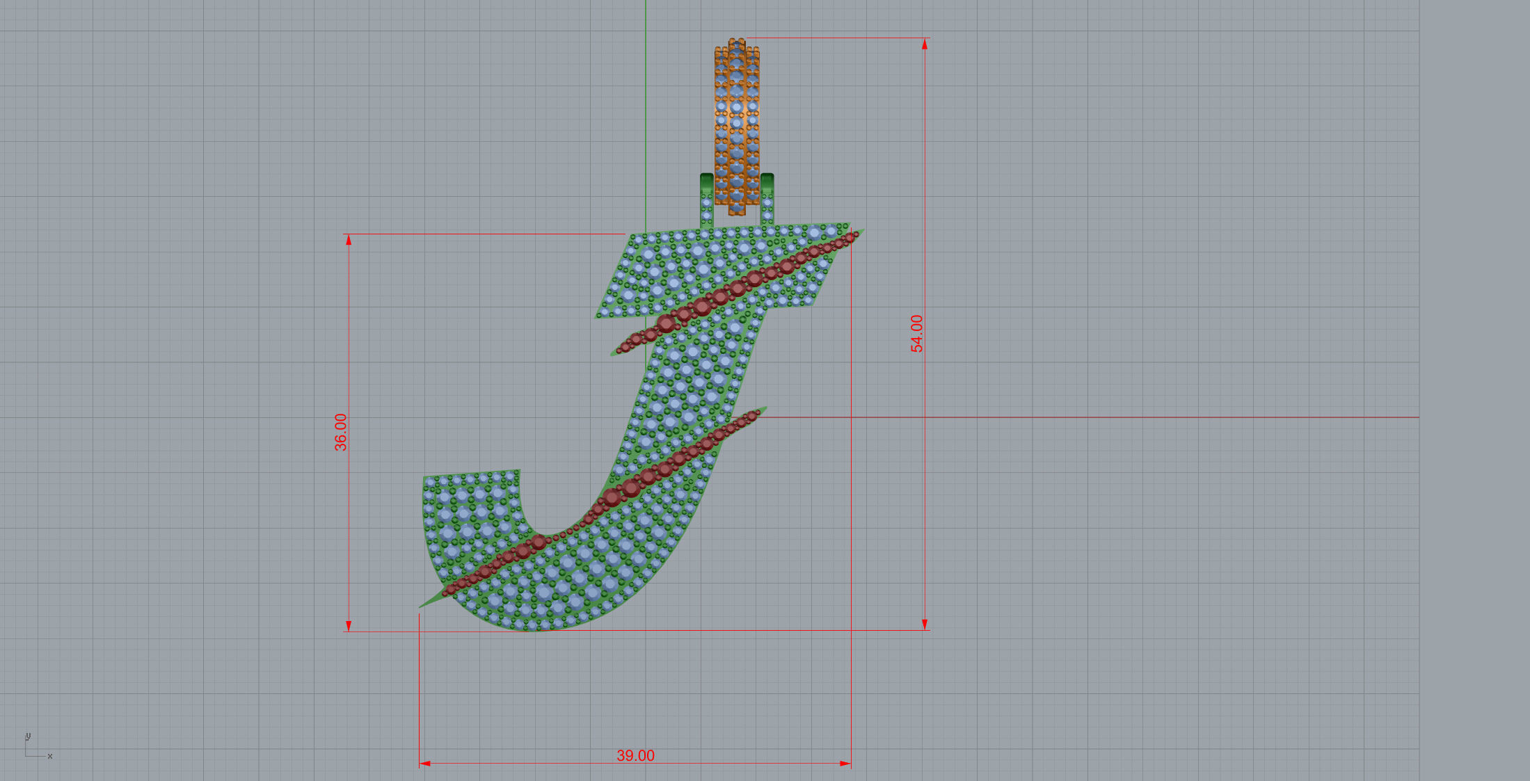 Claw Font J 3D print model_8