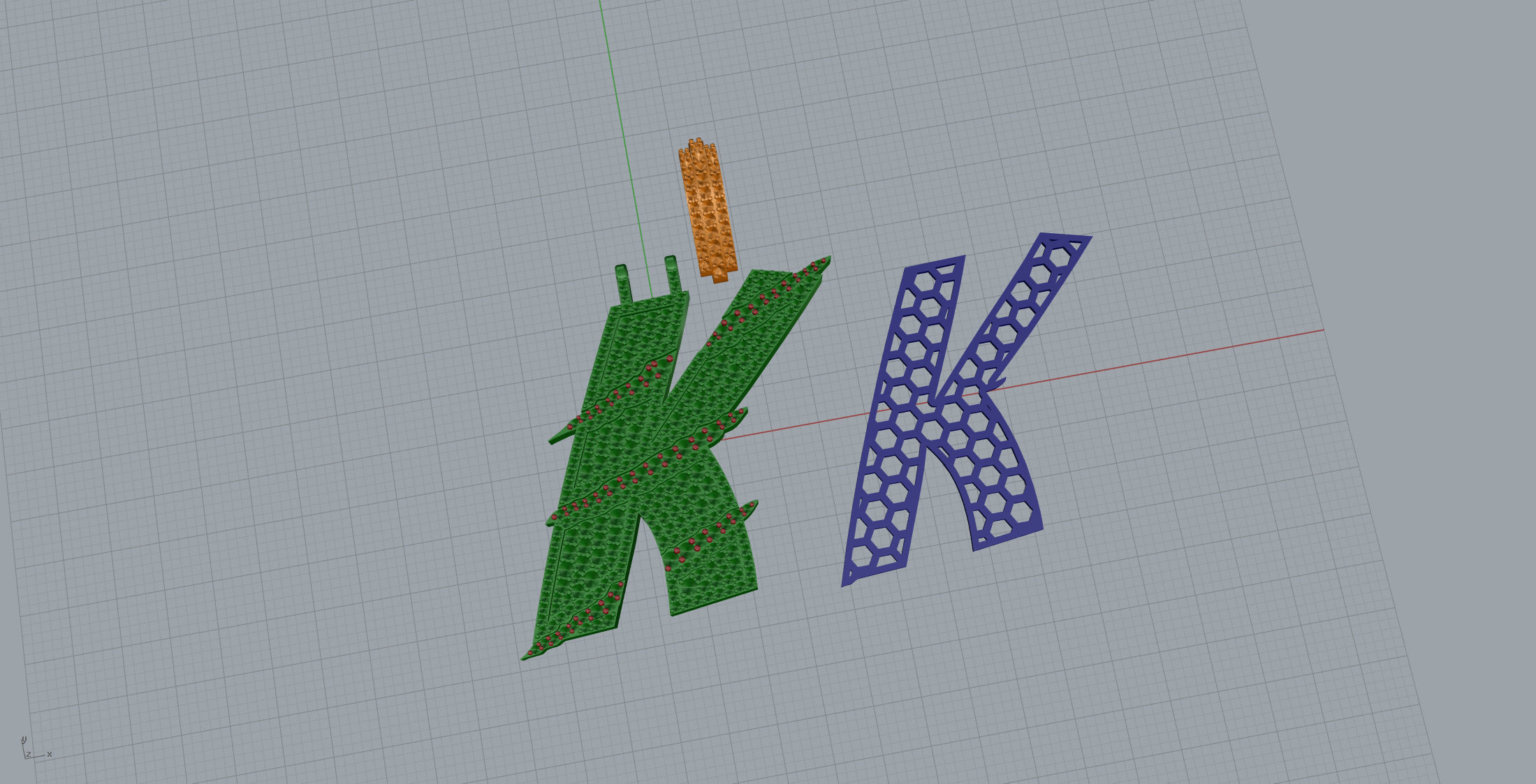 Claw Font K 3D print model_10