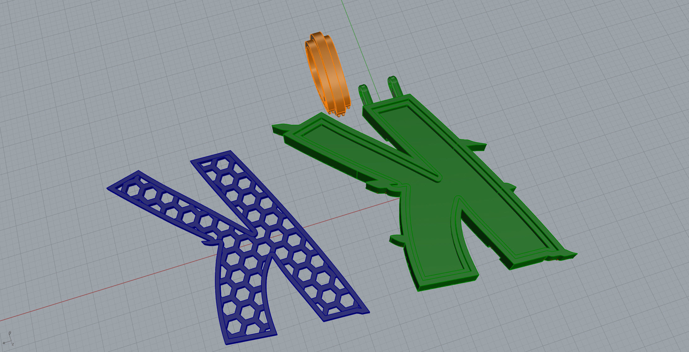 Claw Font K 3D print model_11