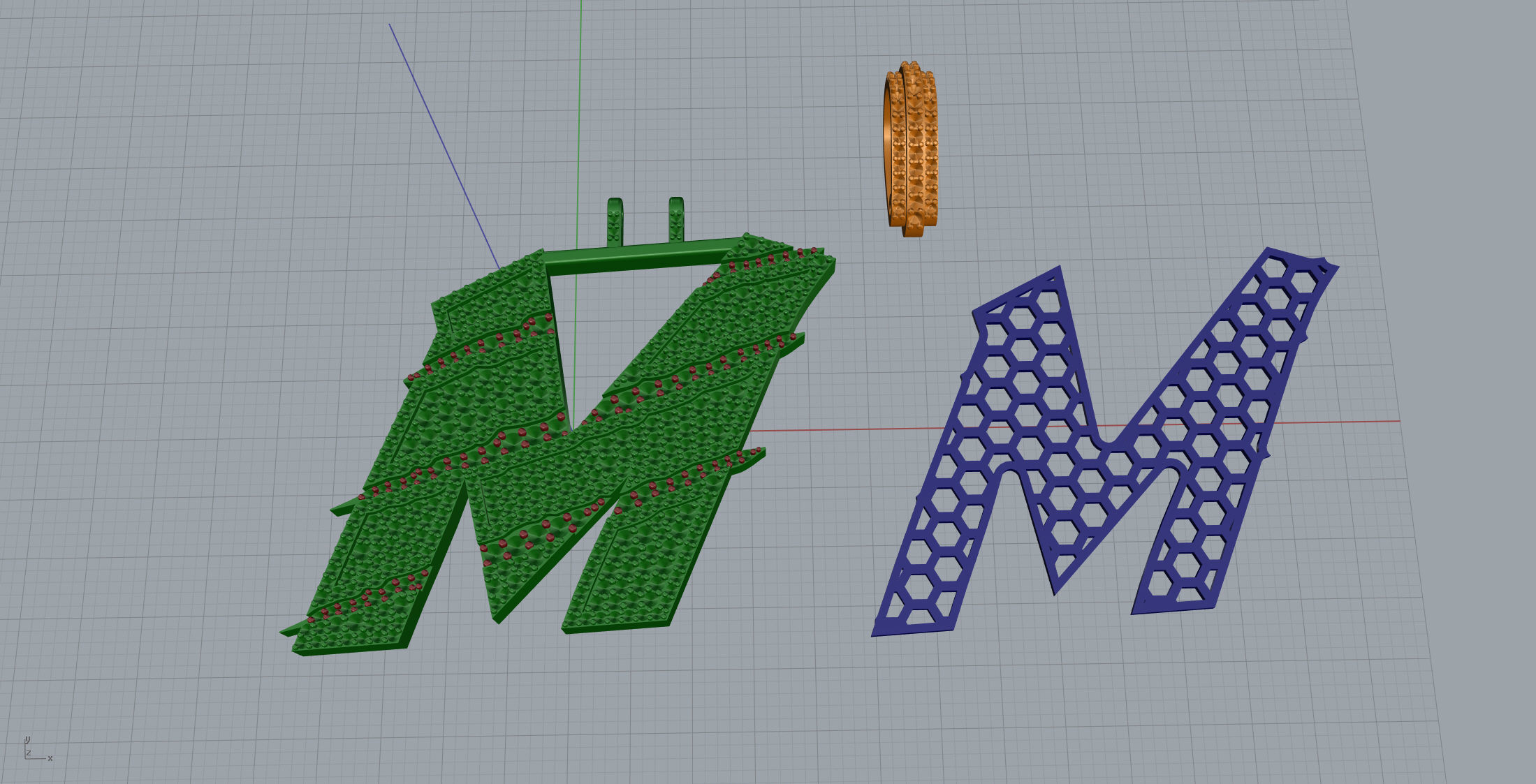 Claw Font M 3D print model_10