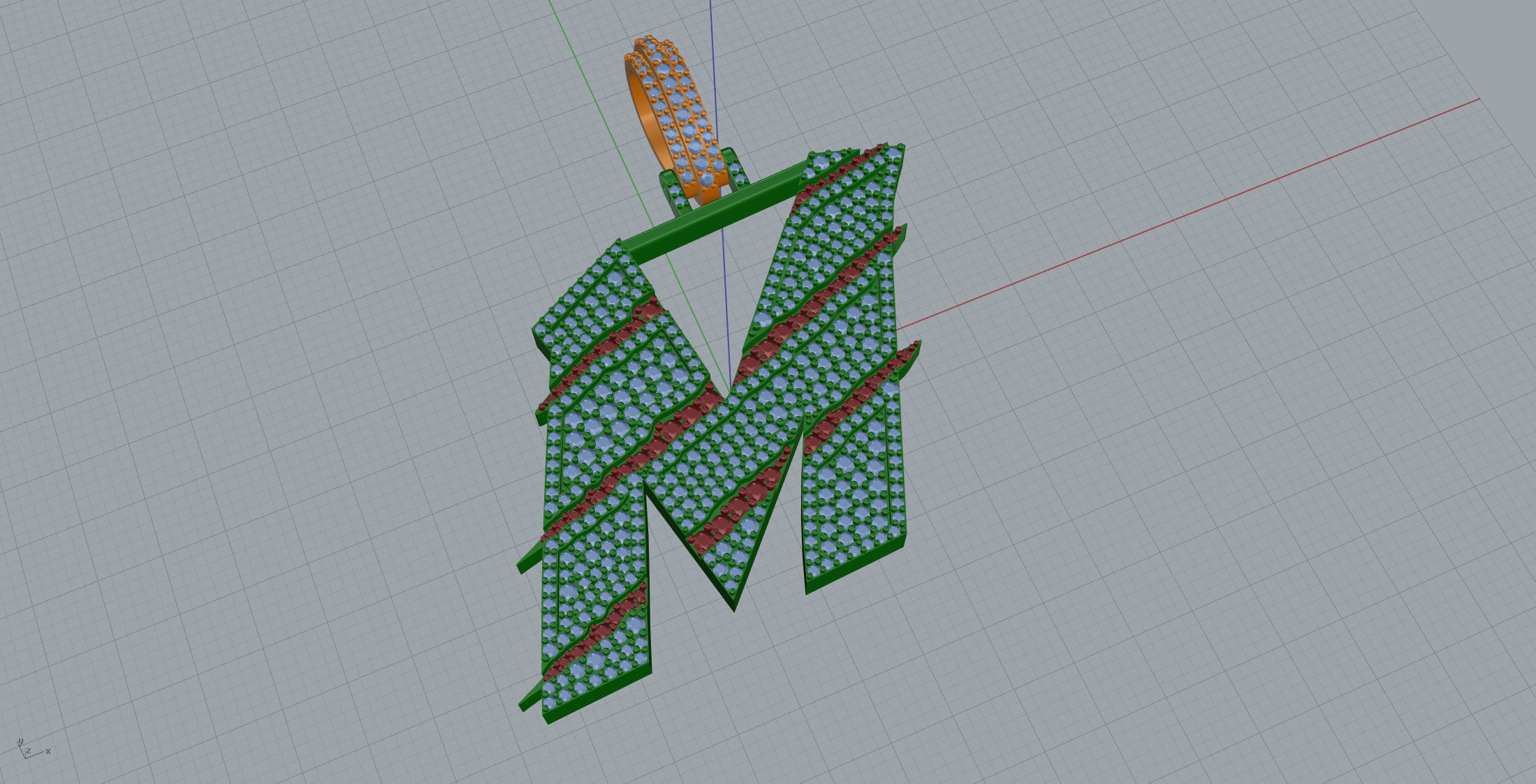 Claw Font M 3D print model_1