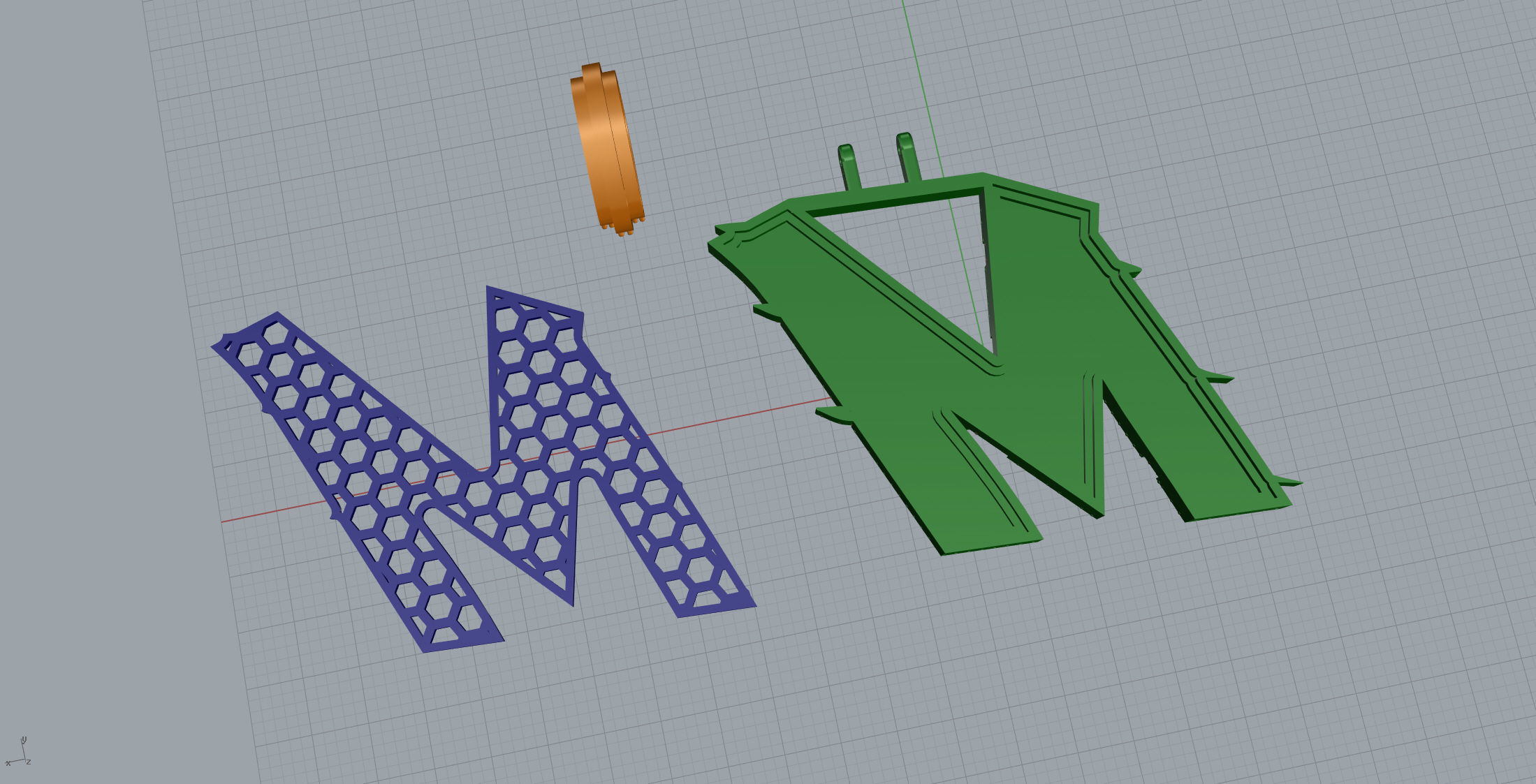 Claw Font M 3D print model_11