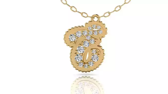 Alphabet Andala Beads Diamond Letter Pendant E