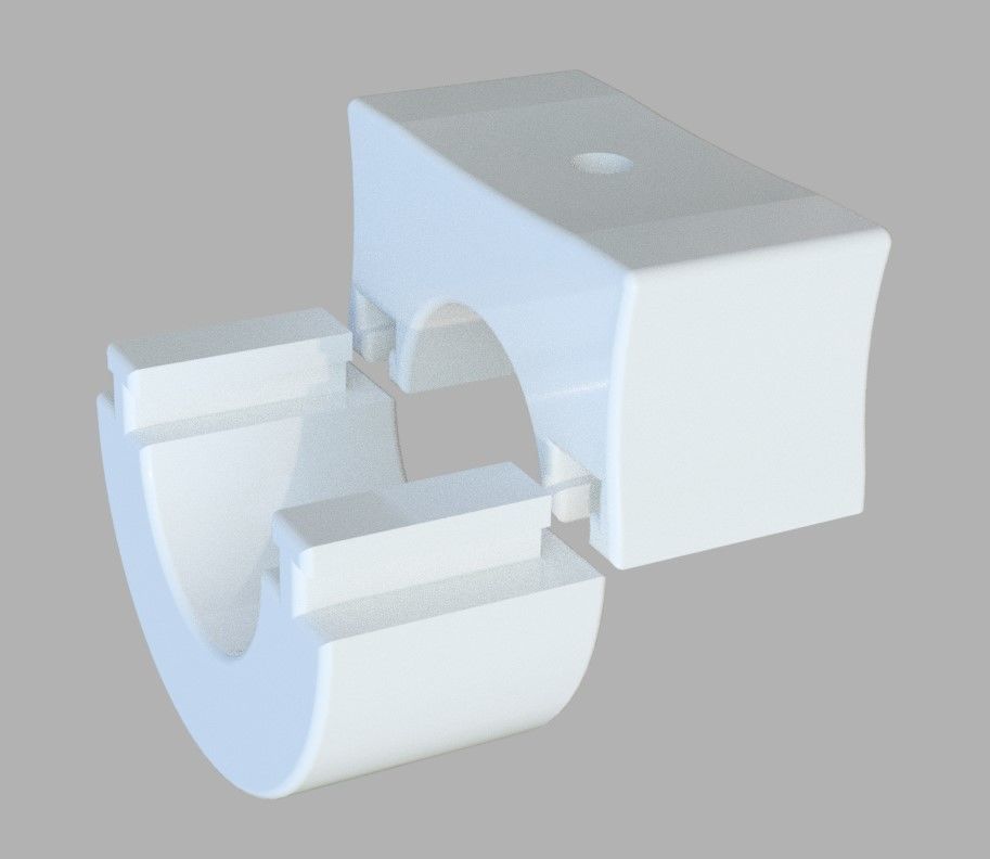 Rod holder Tube holder parametric incl original Fusion360 file 3D print model_4