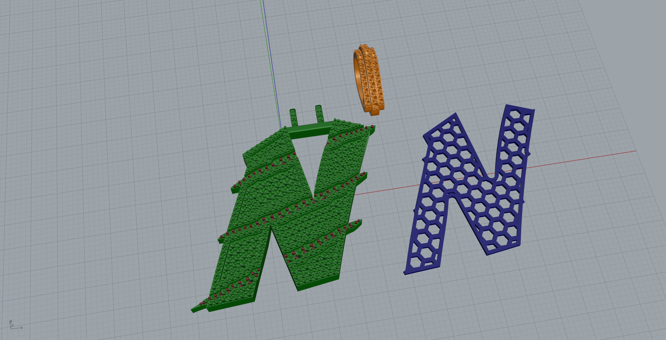 Claw Font N 3D print model_10