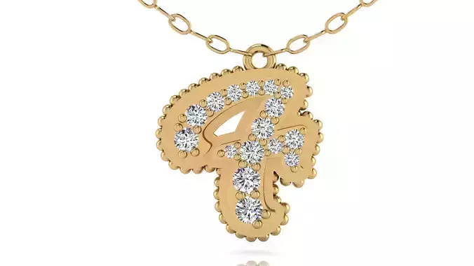 Alphabet Andala Beads Diamond Letter Pendant F